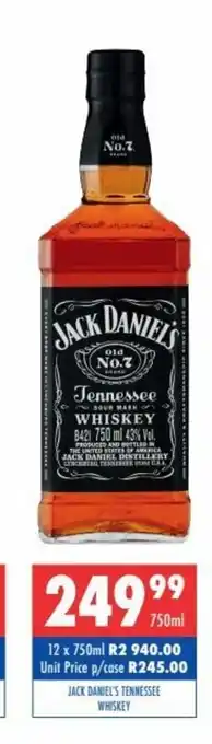 Ultra Liquors Jack Daniel's Tennessee Whiskey 750ml offer