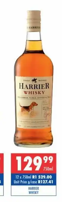 Ultra Liquors Harrier Whisky 750ml offer