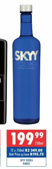 Ultra Liquors Skyy Vodka Range 750ml offer