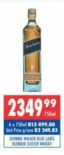 Johnnie Walker Blue Label Blended Scotch Whisky 750ml