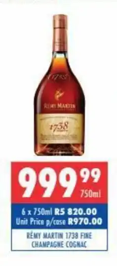 Remy Martin 1738 Fine Champagne Cognac 750ml