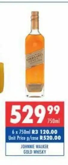 Ultra Liquors Johnnie Walker Gold Whisky 750ml offer