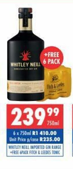 Ultra Liquors Whitley Neill Imported Gin Range 750ml offer