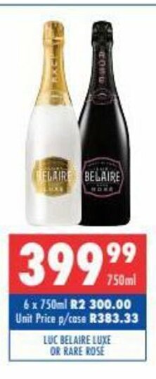 Luc Belaire Luxe or Rare Rose 750ml