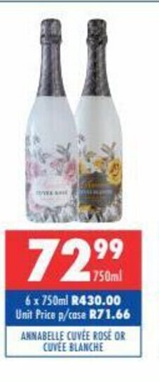 Annabelle Cuvee Rose or Cuvee Blanche 750ml