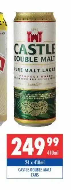 Ultra Liquors Castle Double Malt Cans 24x410ml offer