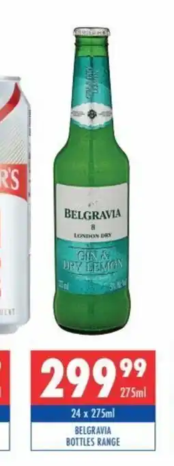 Ultra Liquors Belgravia Bottles Range 24x275ml offer
