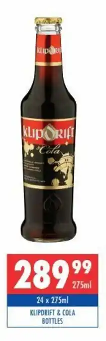 Ultra Liquors Klipdrift & Cola Bottles 275ml offer