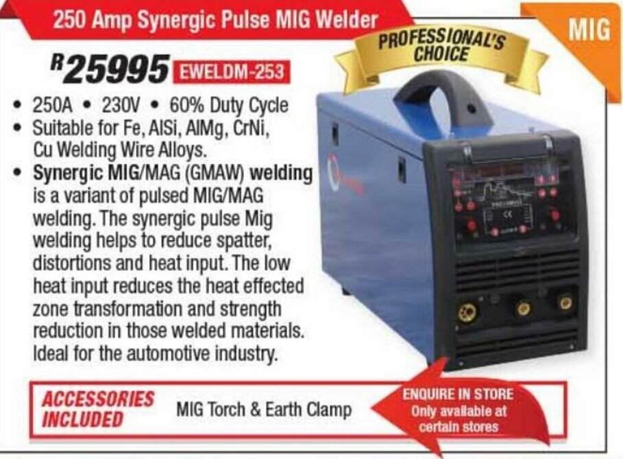 Synergic Pulse MIG Welder 250 Amp offer at Adendorff Machinery Mart