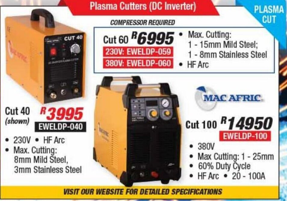 Plasma Cutters DC Inverter offer at Adendorff Machinery Mart