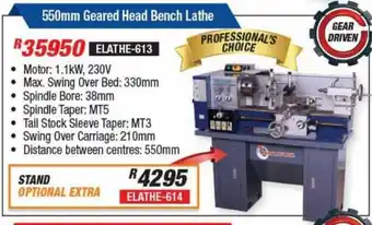 Adendorff Machinery Mart Geared Head Bench Lathe 550mm offer