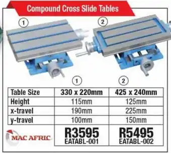 Adendorff Machinery Mart Compound Cross Slide Tables 330x220mm offer
