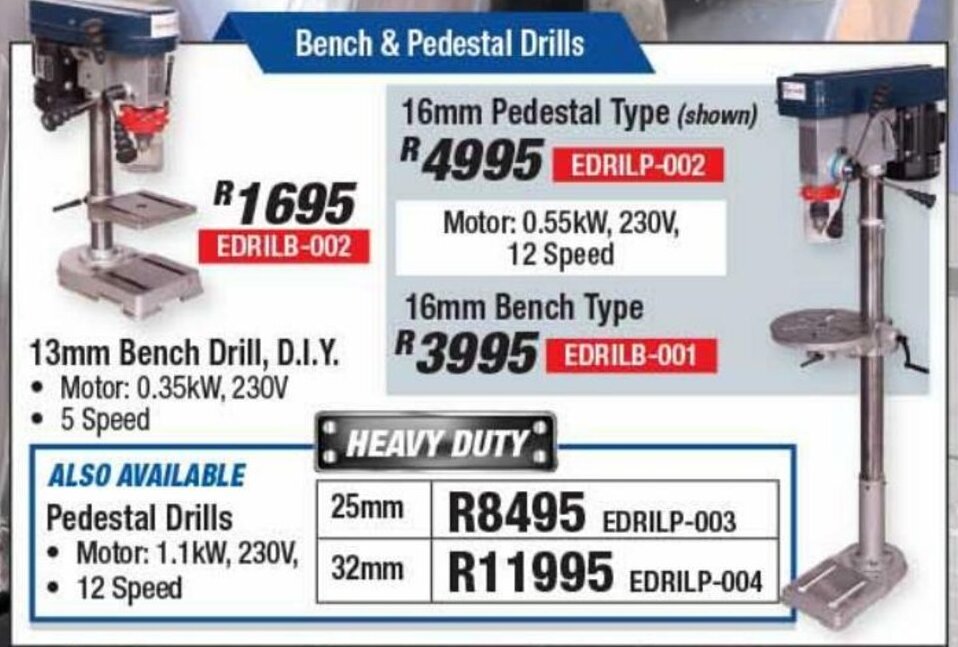 Bench & Pedestal Drills 13mm offer at Adendorff Machinery Mart