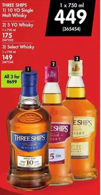 Makro’s liquor THREE SHIPS 10 YO Single Malt Whisky 750ml offer
