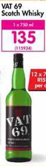 Makro’s liquor Vat 69 Scotch Whisky 750ml offer