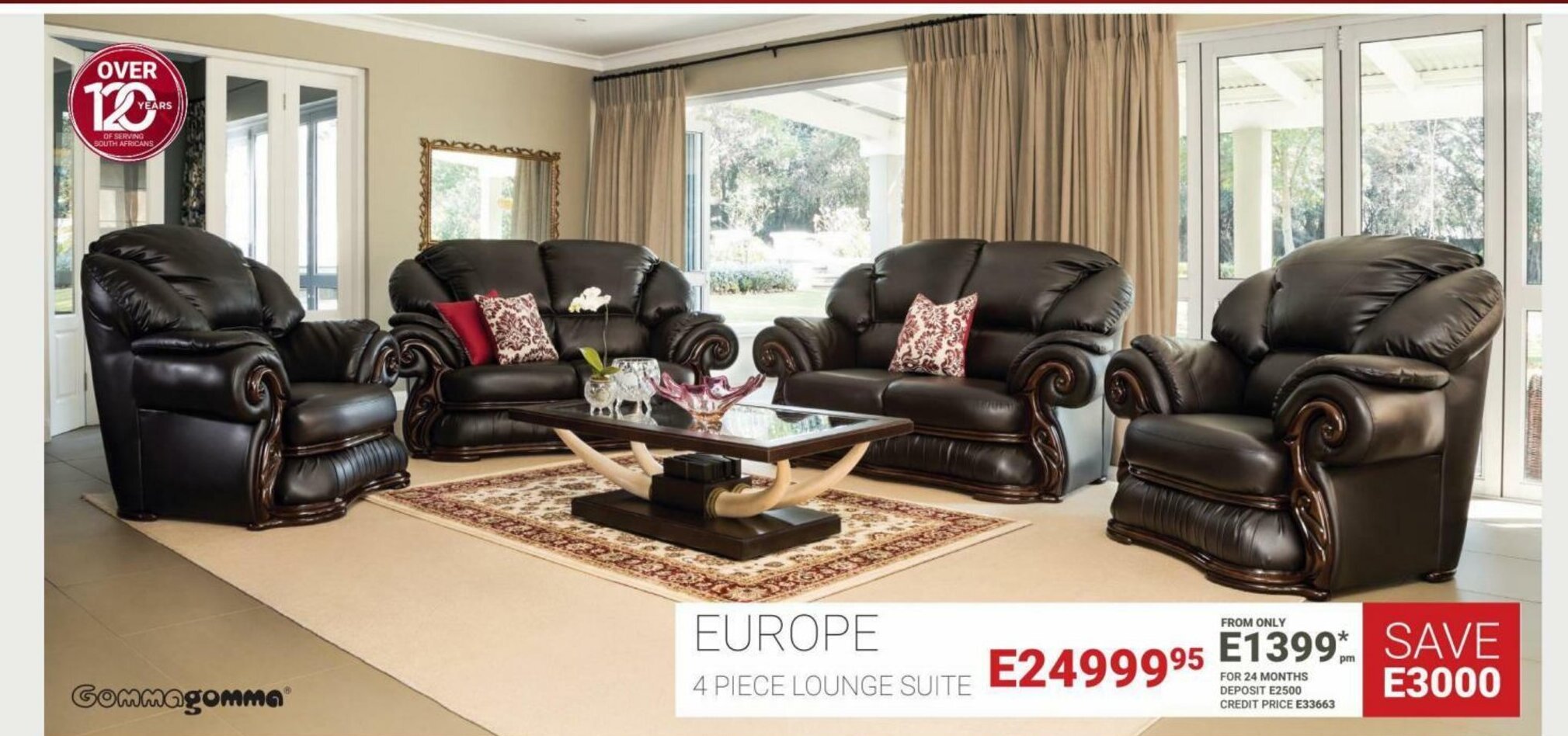 Europe 4 Piece Lounge Suite offer at Bradlows