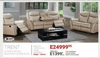 Bradlows Trent 3 Piece 3 Action Reclining Lounge Suite offer
