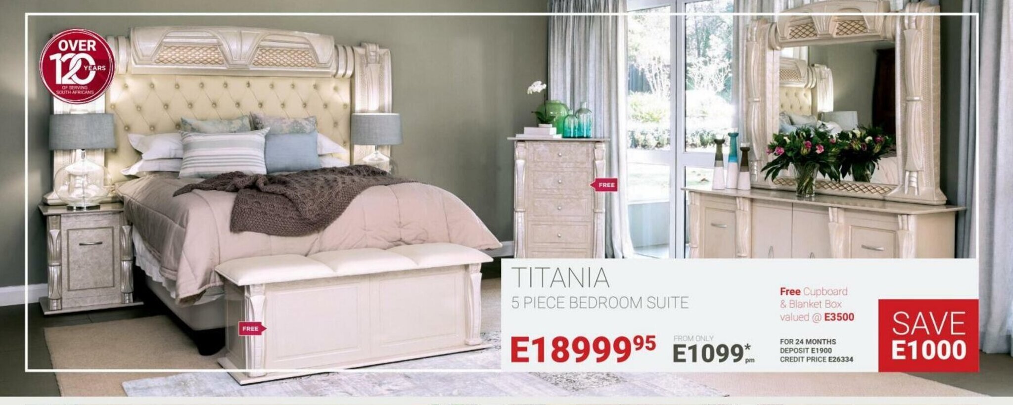 Titania 5 Piece Bedroom Suite offer at Bradlows