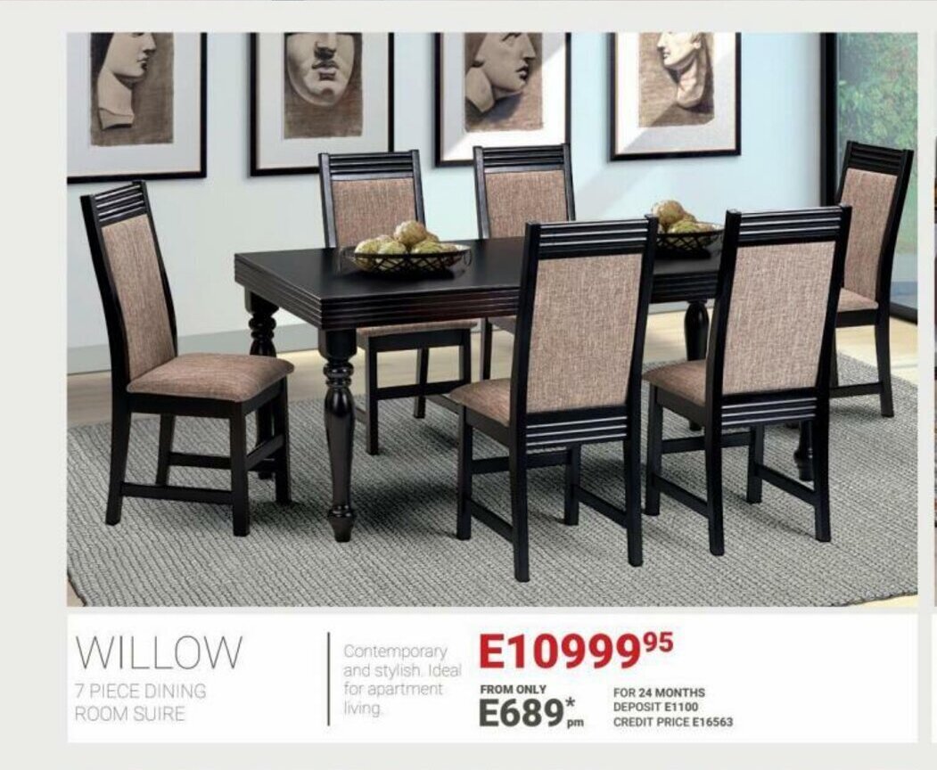 Willow 7 Piece Dining Room Suite offer at Bradlows