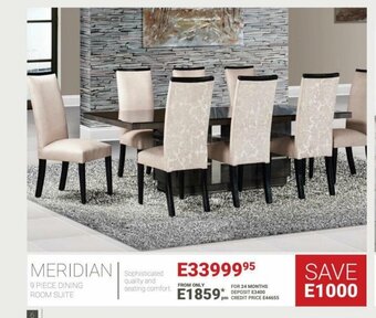 Bradlows Meridian 9 Piece Dining Room Suite offer