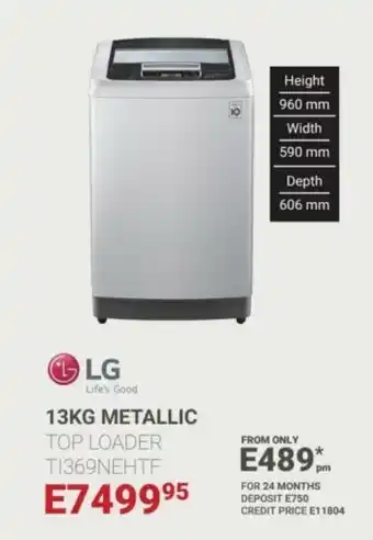 Bradlows LG - 13kg Metallic Top Loader offer