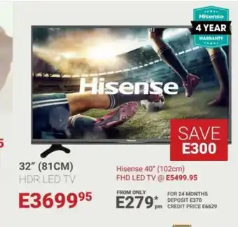 Bradlows Hisense - 32" HDR LED TV offer