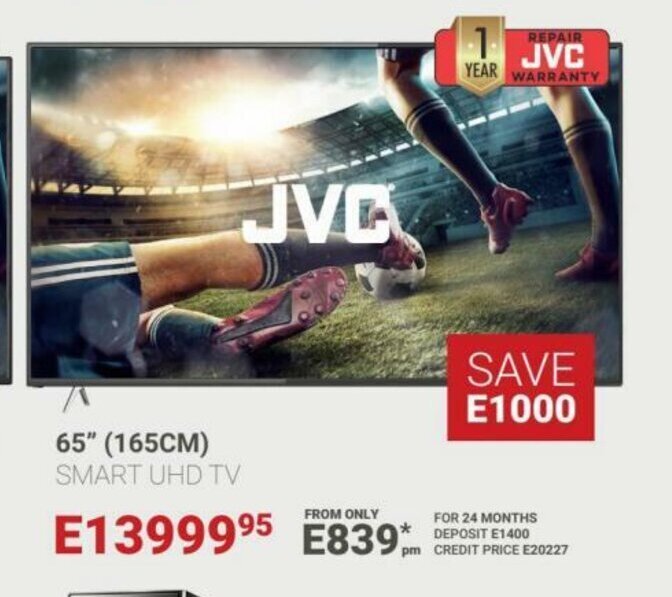 JVC 65" Smart UHD TV offer at Bradlows