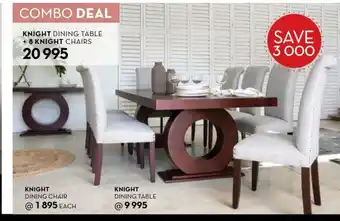 Rochester Knight Dining Table + 8 Knight Chairs offer