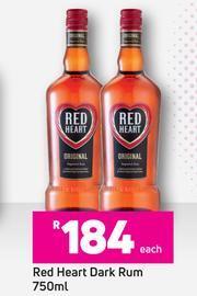 Game Red Heart Dark Rum-750ml Each offer
