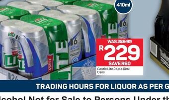 Pick n Pay Castle lite beer offer