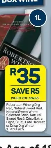 Pick n Pay Robertson winery red wine offer