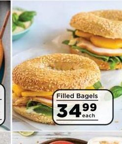Food Lover's Market Filled bagels offer
