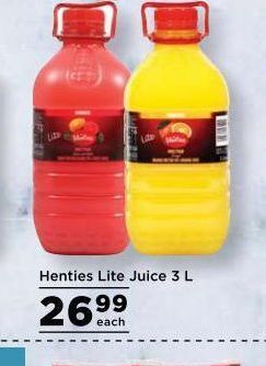 Food Lover's Market Henties fruit juice offer