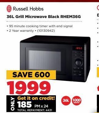 HiFi Corp 36l grill microwave black russell hobbs offer