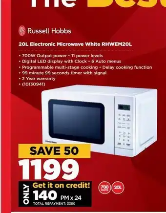 HiFi Corp 20l electronic microwave white russell hobbs offer
