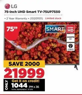 HiFi Corp 75-inch uhd smart tv lg offer