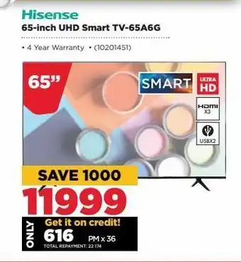 HiFi Corp 65-inch uhd smart tv hisense offer