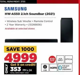 HiFi Corp Hw-a550 2.1ch soundbar samsung offer