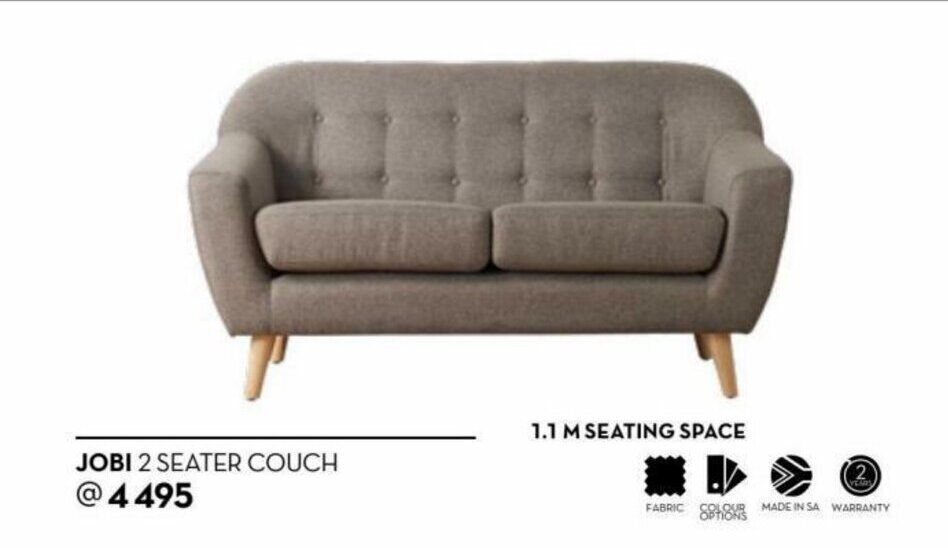 JOBI 2 Seater Couch offer at Rochester
