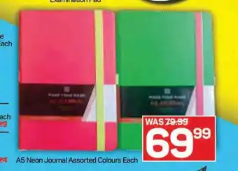 Pick n Pay A5 Neon Journal Assorted Colours Each offer