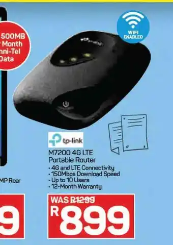 Pick n Pay Tp-Link - M7200 4G LTE Portable Router offer