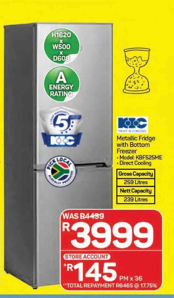 Pick n Pay KIC - Metallic Fridge with Bottom Freezer offer