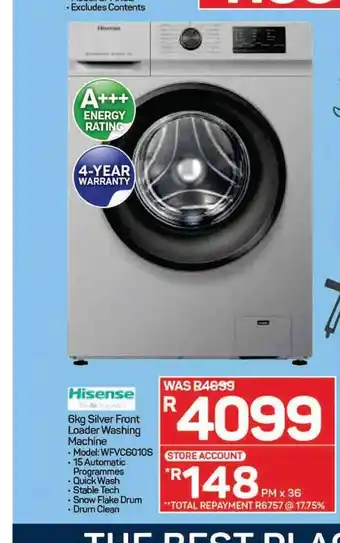Pick n Pay Hisense - 6kg Silver Front Loader Washing Machine offer