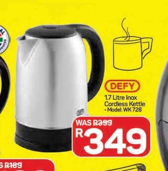 Pick n Pay Defy - 1.7 Litre Inox Cordless Kettle offer