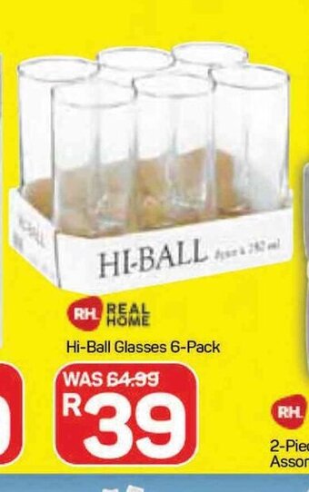 Pick n Pay Real Home Hi-Ball Glasses 6-Pack offer