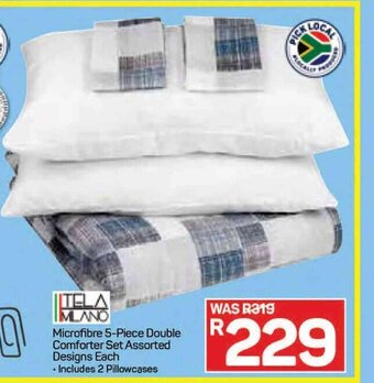 Pick n Pay Microfibre 5-Piece Double Comforter Set Assorted Designs each offer