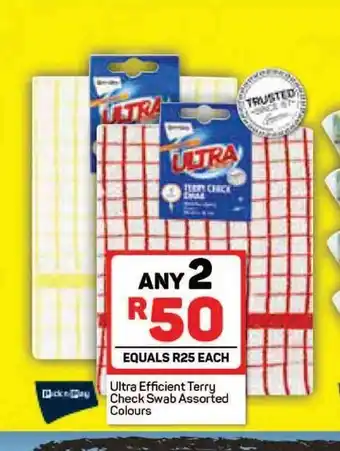 Pick n Pay Ultra Efficient Terry Check Swab Assorted Colours offer