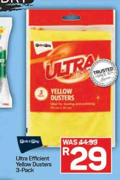 Pick n Pay Ultra Efficient Yellow Dusters 3-Pack offer