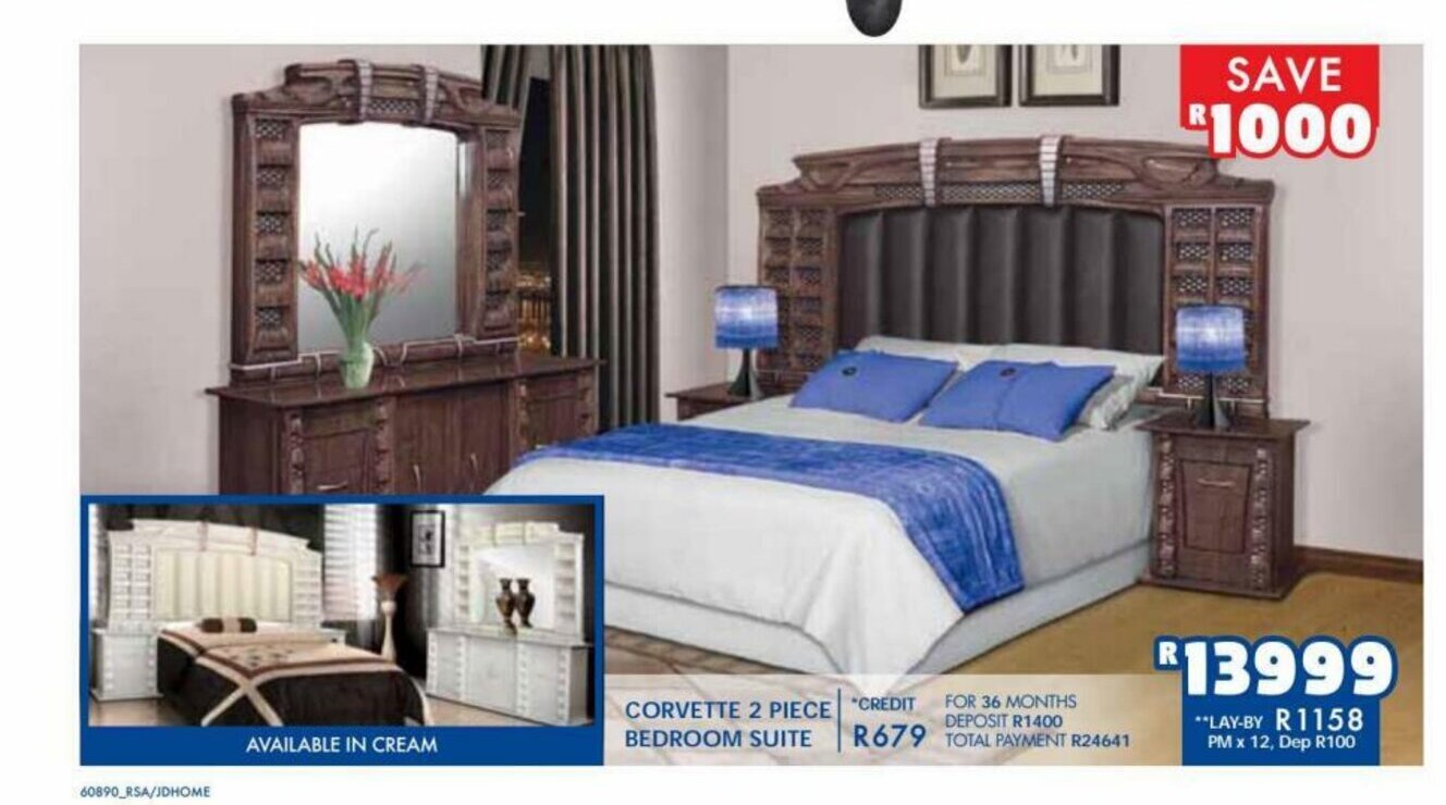 Corvette 2 Piece Bedroom Suite offer at Russells