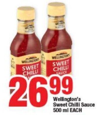 OK Foods Wellington's Sweet Chilli Sauce 500ml offer
